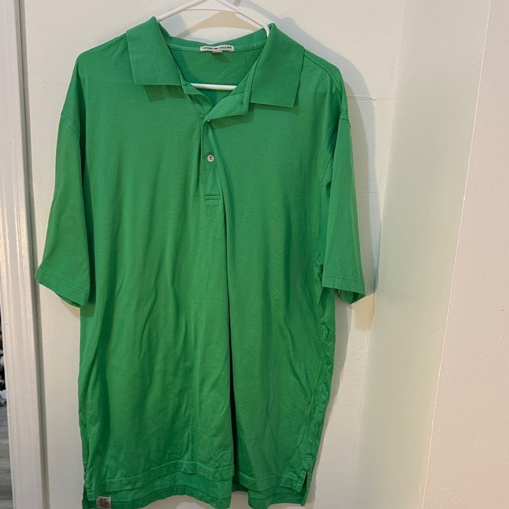 Peter Millar Vibrant Green Polo Shirt Size XL